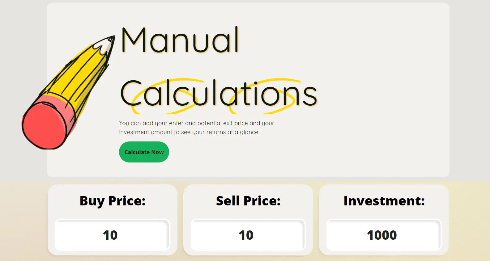 Manual Stock Calculations